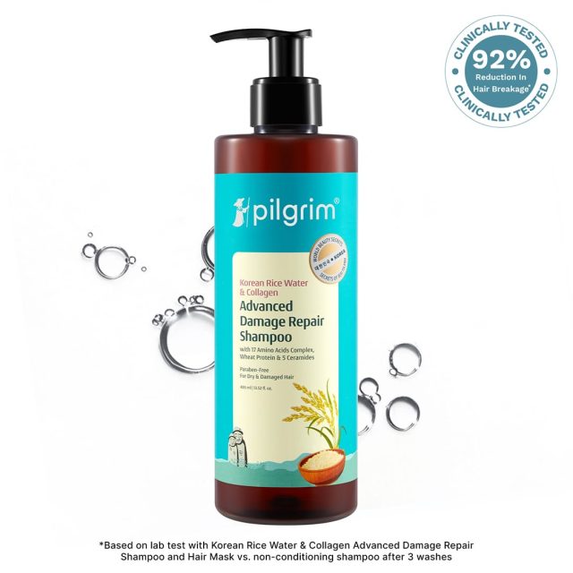 Korean Rice Water & Collagen Advanced Damage Repair Shampoo - 400ml by Pilgrim