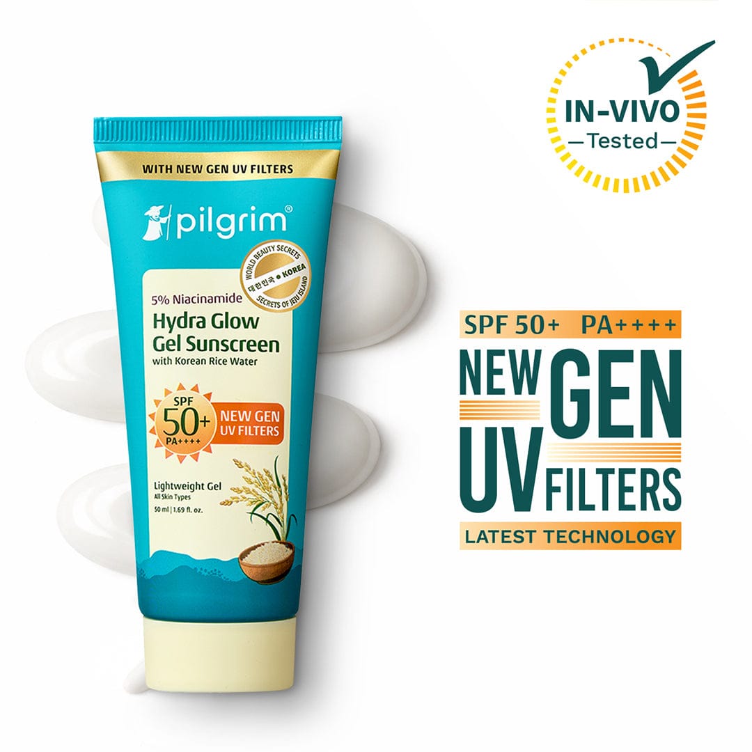 5% Niacinamide Hydra Glow Gel Sunscreen SPF 50+ PA++++ by Pilgrim