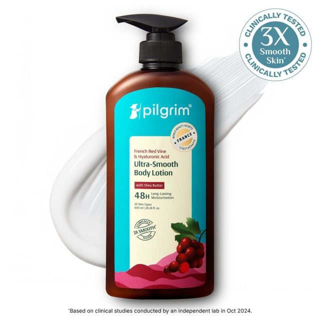 French Red Vine & Hyaluronic Acid Ultra-Smooth Body Lotion - 600ml by Pilgrim