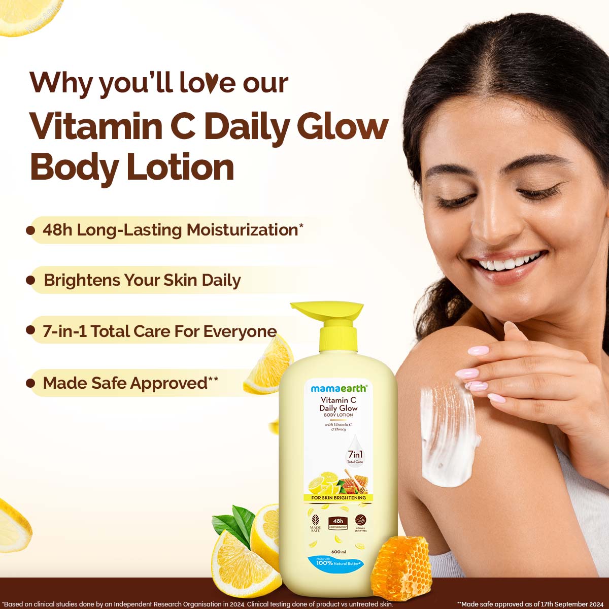 Mamaearth Vitamin C Daily Glow Body Lotion with Vitamin C & Honey for Skin Brightening - 600 ml alternate view
