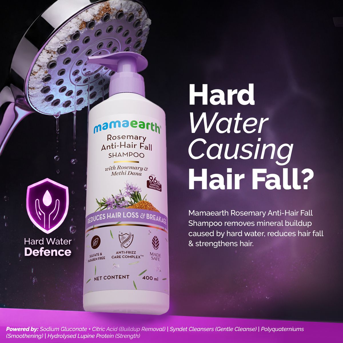 Rosemary Anti-Hair Fall Shampoo with Rosemary & Methi Dana for Reducing Hair Loss & Breakage - 400 ml alternate view
